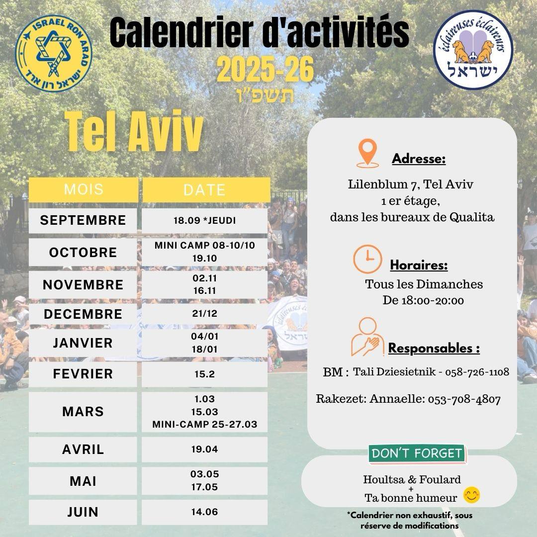 Évènements 2025-2026 Tel-aviv Yaffo